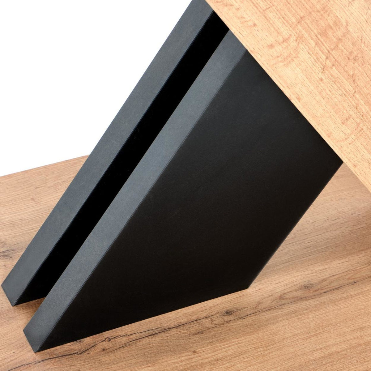 Jedálenský stôl Leraxto rozkladací 130-175x76x85 cm (dub,čierna)