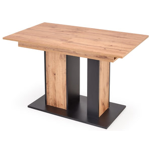 Jedálenský stôl Lomi rozkladací 130-175x76x85 cm (dub, čierna)