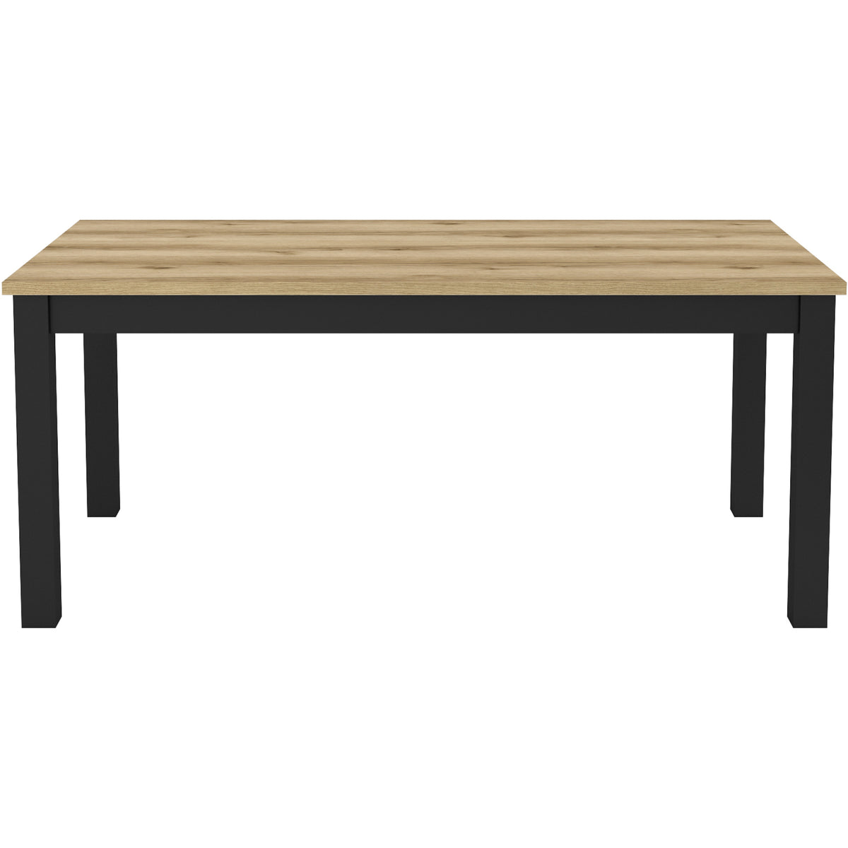 Jedálenský stôl Loni 180x77x95 cm (dub prírodný, čierna)