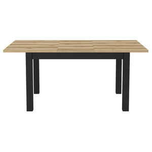 Jedálenský stôl Loni rozkladacia 130-175x77x95 cm (dub prírodný, čierna)