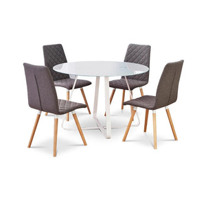 Jedálenský stôl Looper 115x76x115 cm (biela)