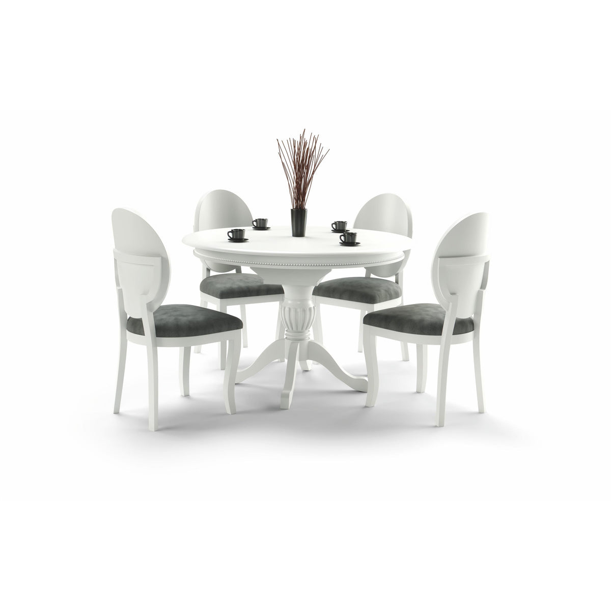Jedálenský stôl Mawili rozkladacia 90-124x75x90 cm (biela)