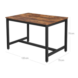 Jedálenský stôl Paige 120x75x75 cm (hnedá)