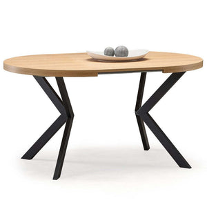 Jedálenský stôl Peleza rozkladacia 100-250x75x100 cm (dub, čierna) - II. akosť