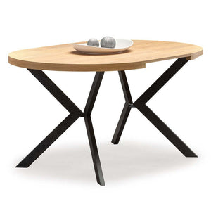 Jedálenský stôl Peleza rozkladacia 100-250x75x100 cm (dub, čierna) - II. akosť