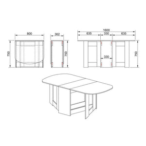 Jedálenský stôl rozkladací Jannick 160x75x80 cm (orech admiral)