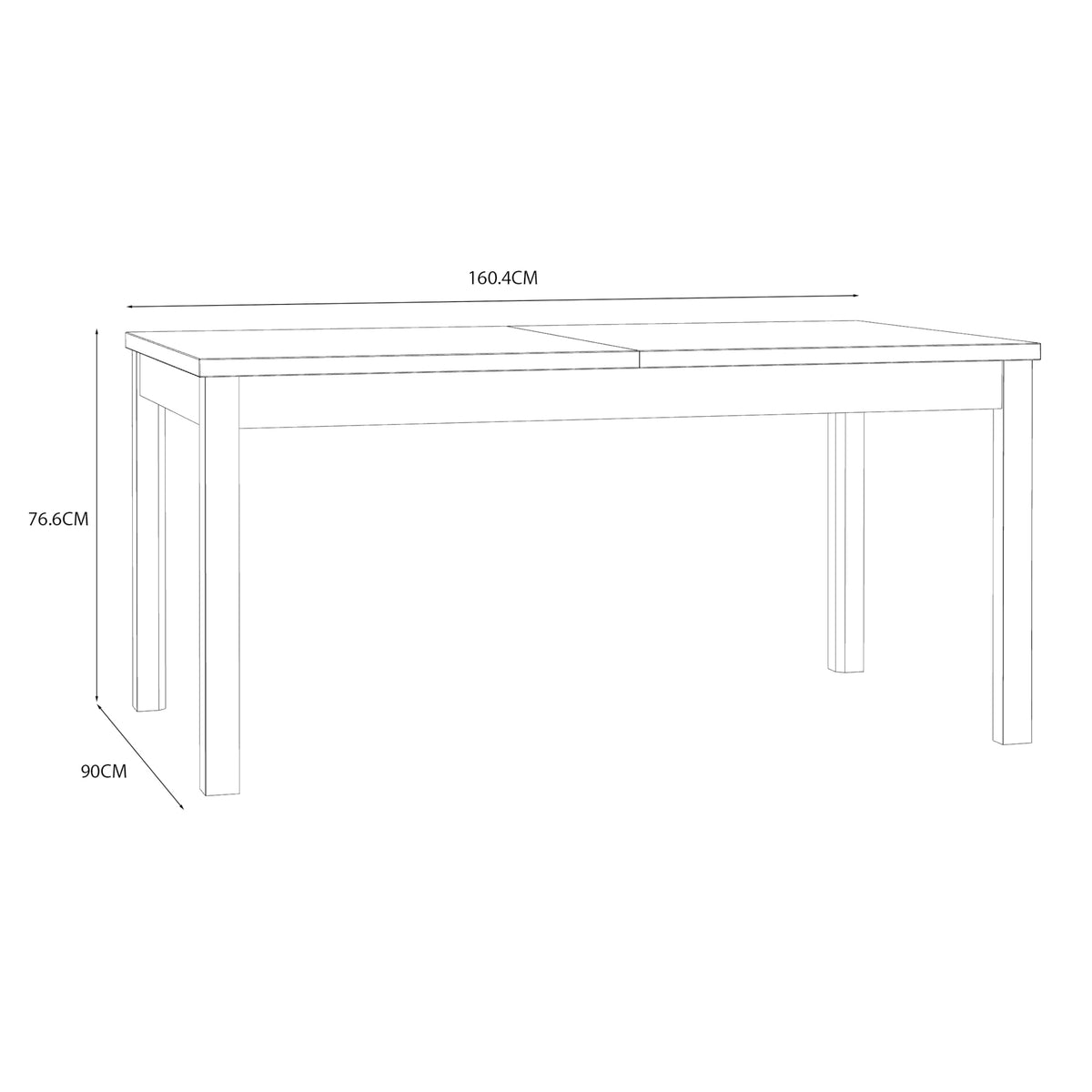 Jedálenský stôl rozkladací Tom 160-207x90 cm (dub)