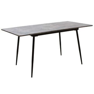 Jedálenský stôl Sharam rozkladací 120-160x76x80 cm (sivá, čierna) - II. akosť