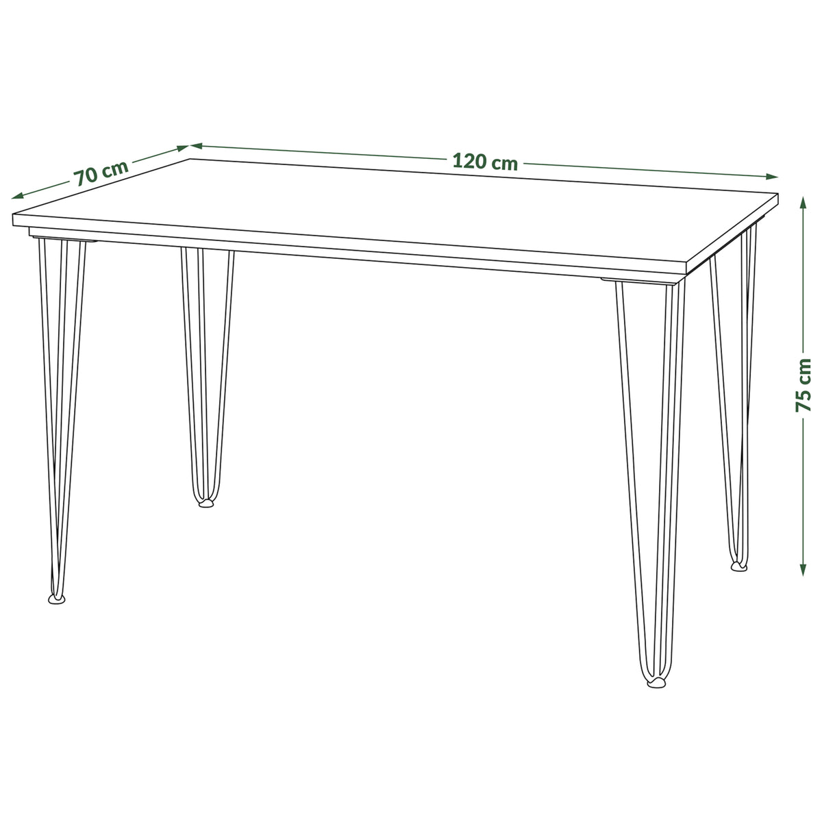 Jedálenský stôl Stormi 120x75x70 cm (betón)