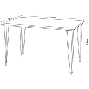 Jedálenský stôl Stormi 120x75x70 cm (betón)
