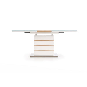 Jedálenský stôl Ticondo rozkladacia 140-180x76x80 cm (biela,dub)