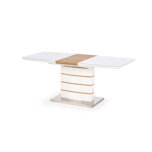 Jedálenský stôl Ticondo rozkladacia 140-180x76x80 cm (biela,dub)