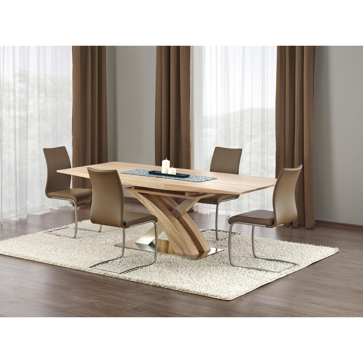 Jedálenský stôl Vanor rozkladacia 160-220x77x90 cm (dub sonoma)