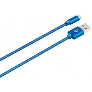 Kábel Aligator Lightning na USB, 2A, 1m, modrá