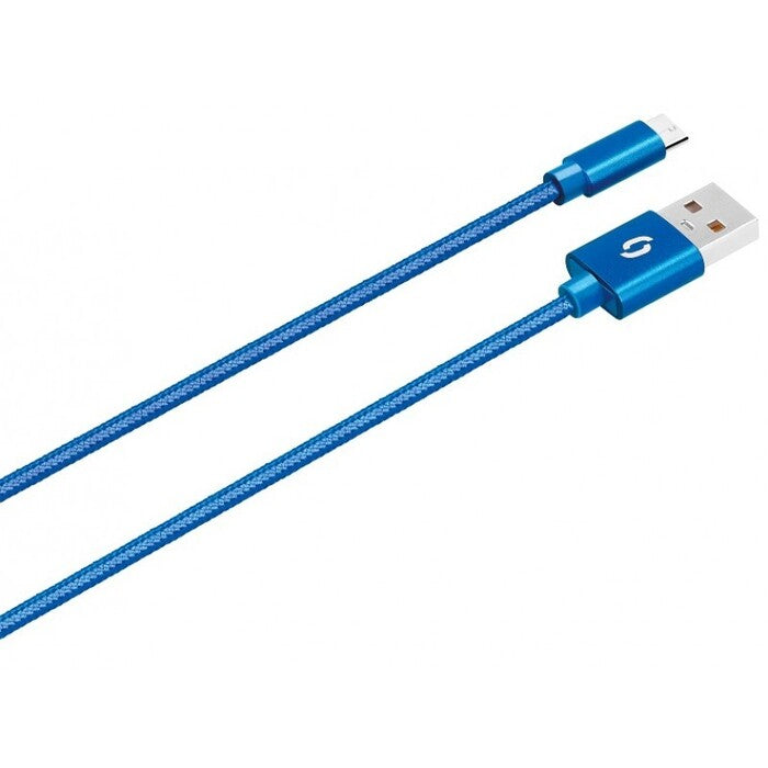 Kábel Aligator Micro USB na USB, 2A, 1m, modrá