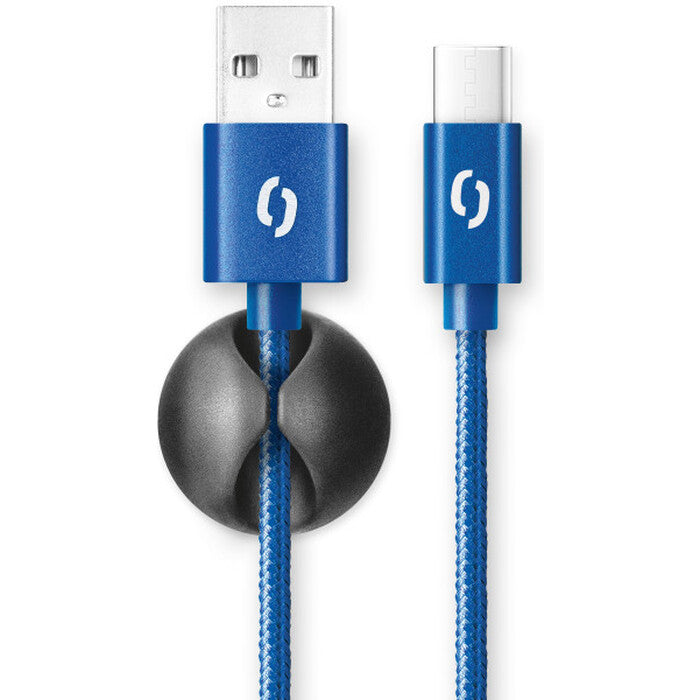 Kábel Aligator Premium 2A, Typ C na USB, 2m, modrá