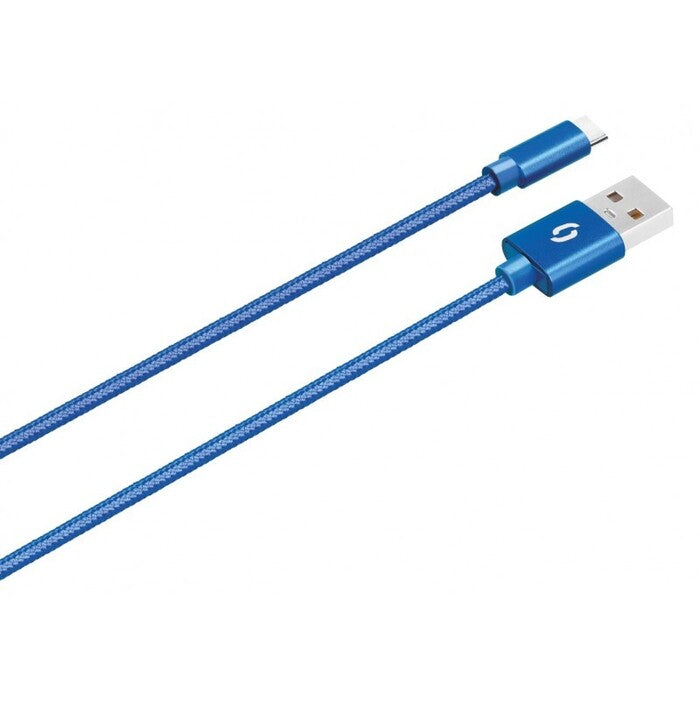 Kábel Aligator USB Typ C na USB, 2A, 1m, modrá