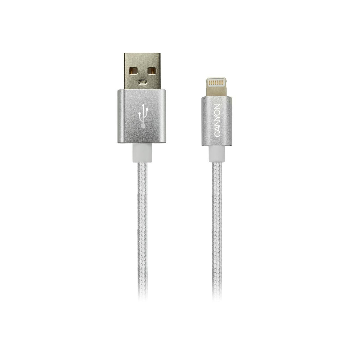 Kábel Canyon Lightning na USB, 1m, pletený, biela