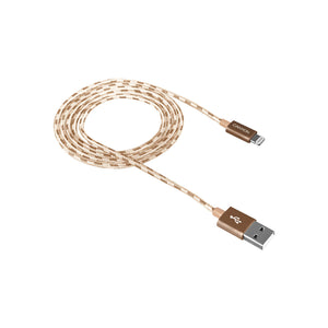 Kábel Canyon Lightning na USB, 1m, pletený, zlatá