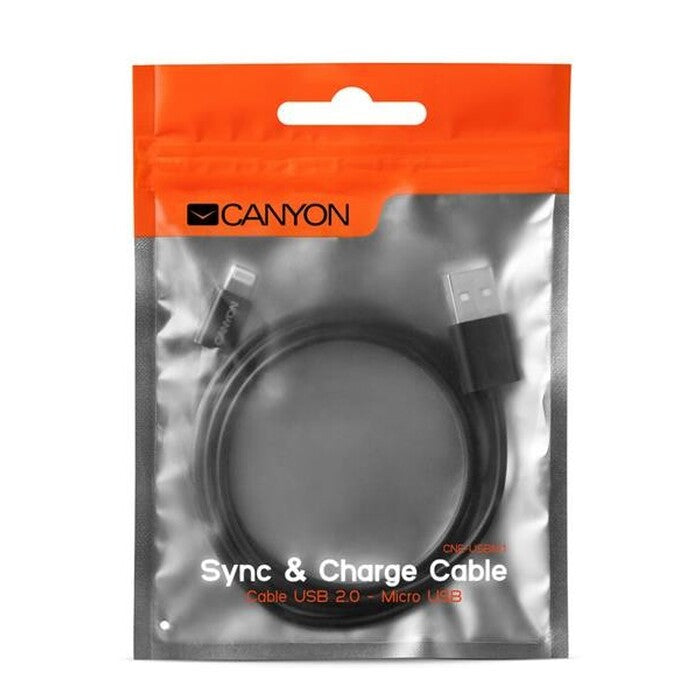 Kábel Canyon USB Micro na USB, 1 m, čierny