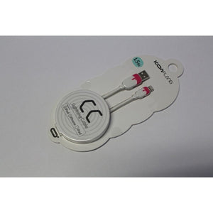 Kábel Lightning na USB, gumový, 1,5m, CC, biela/ružová