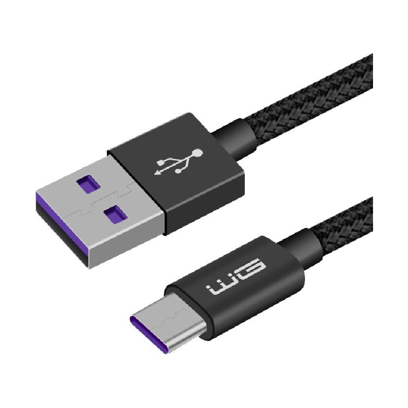 Kábel WG USB Typ C, 5A Super Charge, 1m, čierna