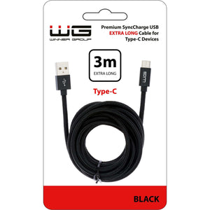 Kábel WG USB Typ C na USB, 3m, čierna
