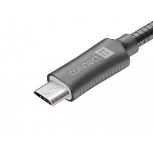 Kabel Wirez Steel Knight Micro USB-USB, šedá