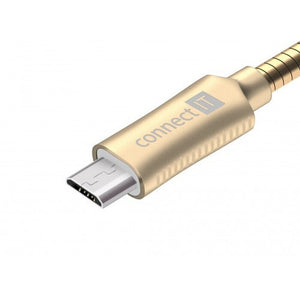 Kábel Wirez Steel Knight Micro USB-USB, zlatý