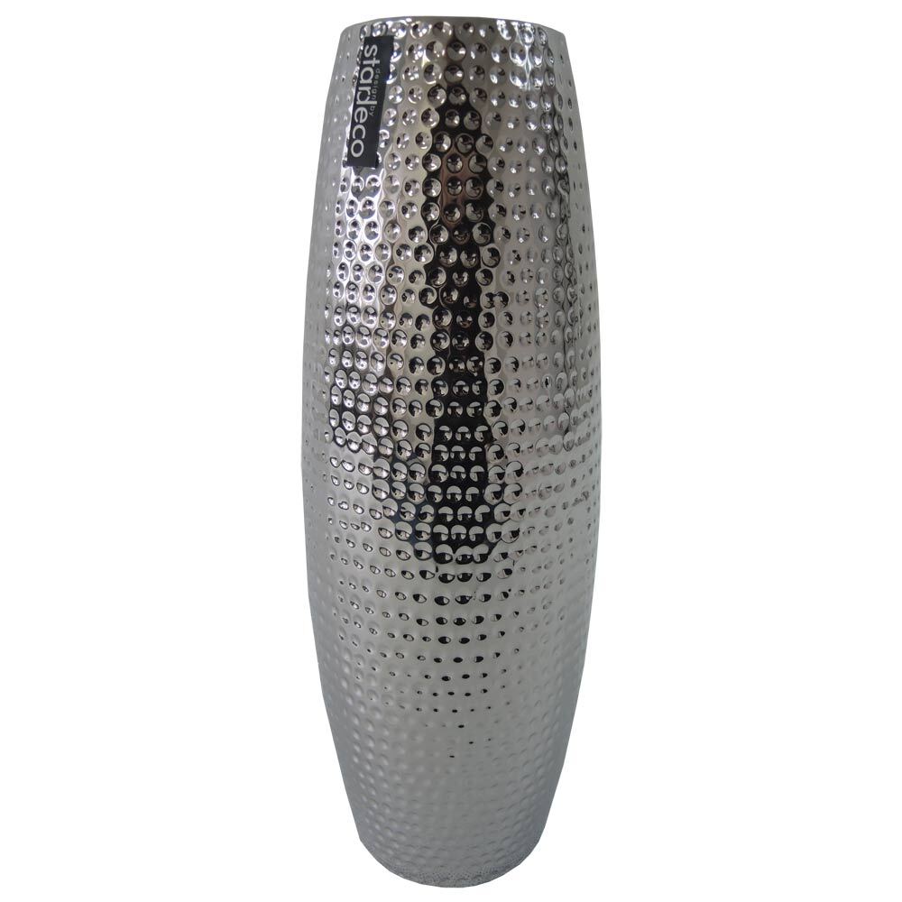 Keramická váza stříbrná 41cm