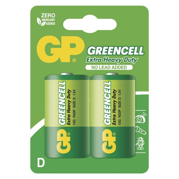 Zinkové batérie GP Greencell D (R20), 2ks