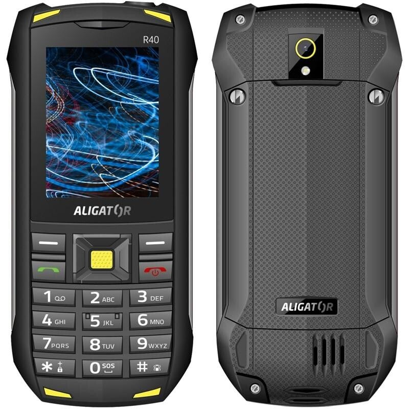 Odolný tlačidlový telefón Aligator R40 eXtremo, čierno-žltá