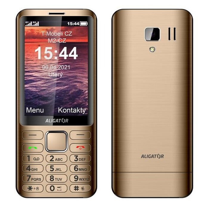Tlačidlový telefón Aligator D950 Dual sim, zlatá