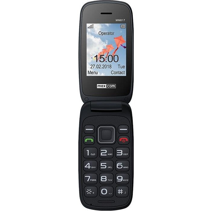 Tlačidlový telefón Maxcom Comfort MM817, červená