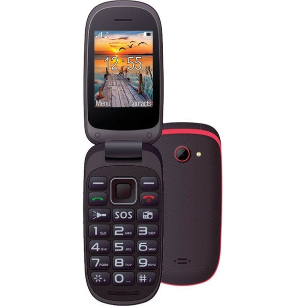 Tlačidlový telefón Maxcom Comfort MM818, červená