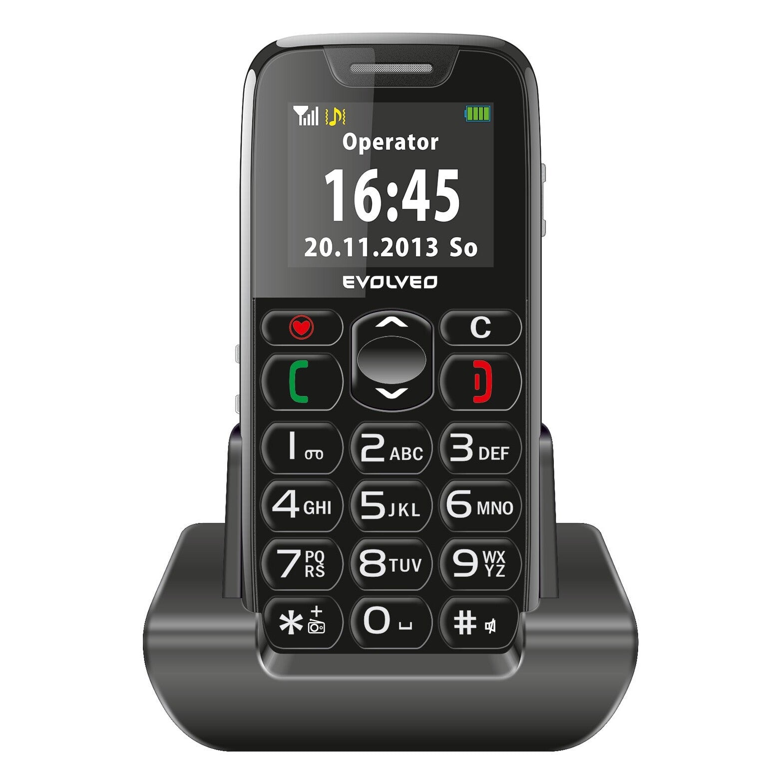 Tlačidlový telefón pre seniorov Evolveo EasyPhone EP-500, čierna