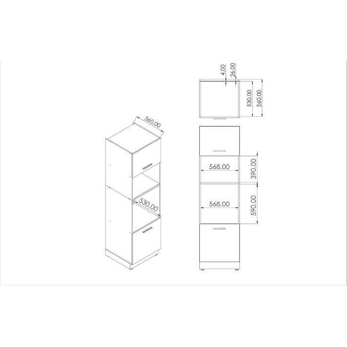 Komoda Lozano (4x dvere, 4x zásuvka, sonoma) - II. akosť
