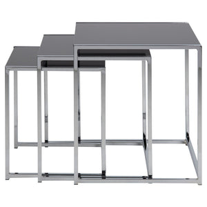 Konferenčný stolík Marslet - Set (čierna, sklo, kov)