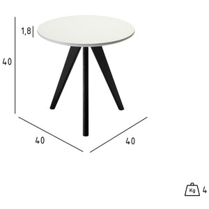 Konferenčný stolík Porir - 40x40x40 cm (biela, čierna)