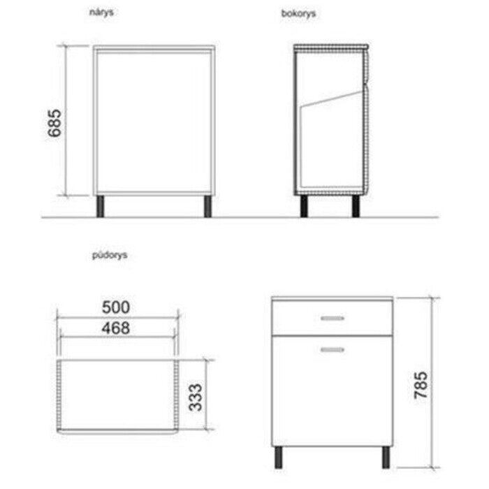 Koupelnová skříňka Cara Mia (50x79x33,3 cm, bílá, lesk) II  akosť