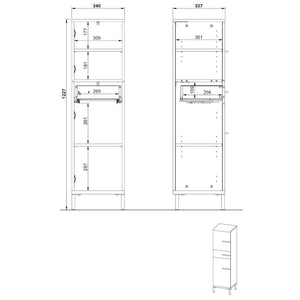 Koupelnová skříňka Linden (34x123x34 cm, ořech / bílá) - ROZBALENÉ