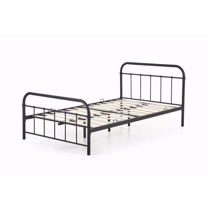 Kovová posteľ Niko 120x200, čierna, bez matraca