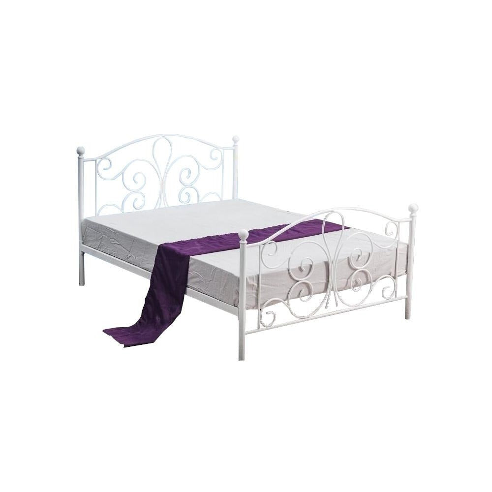 Kovová posteľ Beatrix 120x200, biela, bez matraca a ÚP