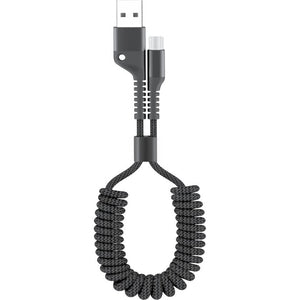 Krútený kábel WG Micro USB na USB, 1m, opletený, čierna