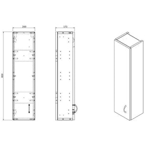 Kúpeľňová skrinka Cara Mia závesná (20x80x17, 2 cm, biela, lesk) - II. akosť