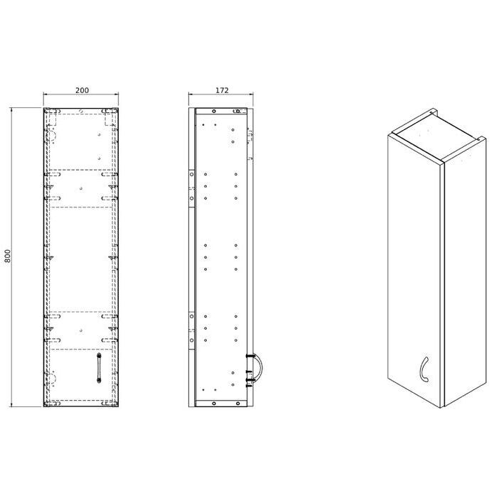 Kúpeľňová skrinka Cara Mia závesná (20x80x17, 2 cm, biela, lesk) - II. akosť