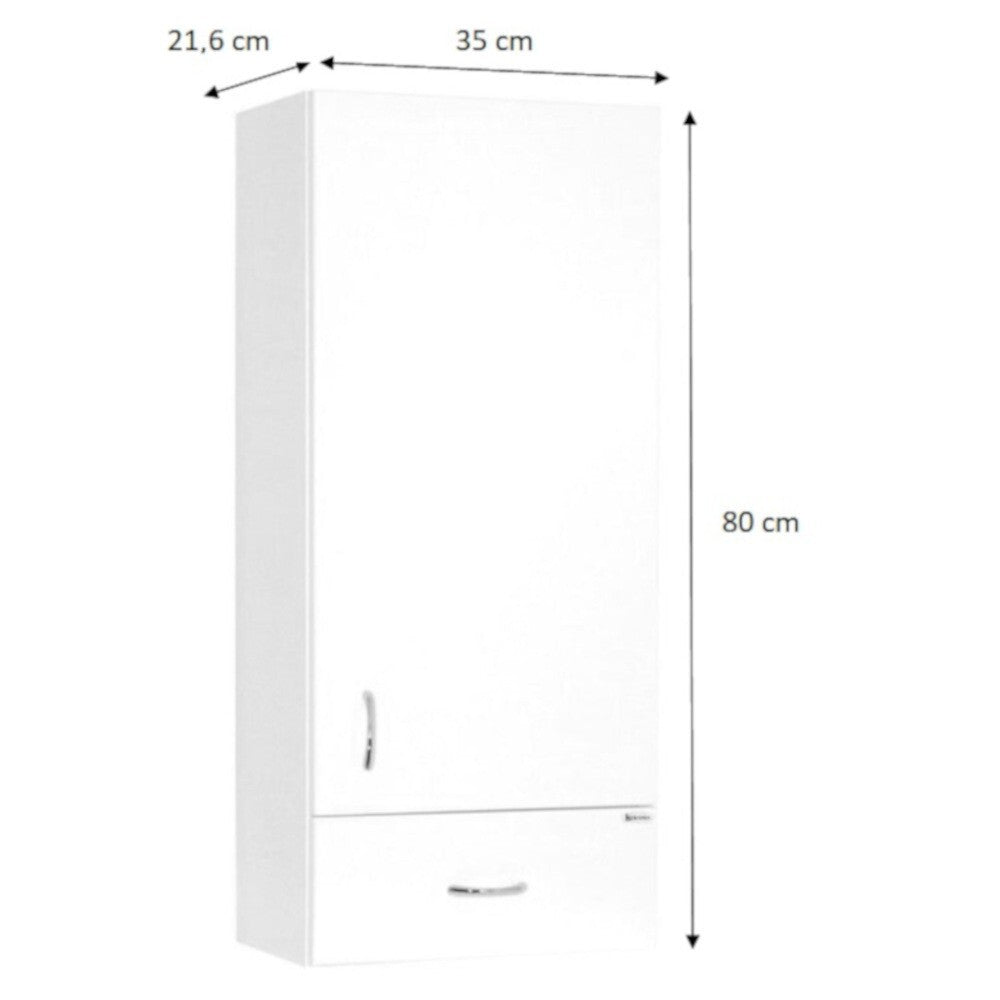 Kúpeľňová skrinka Cara Mia závesná (35x80x21,6 cm, biela, lesk)