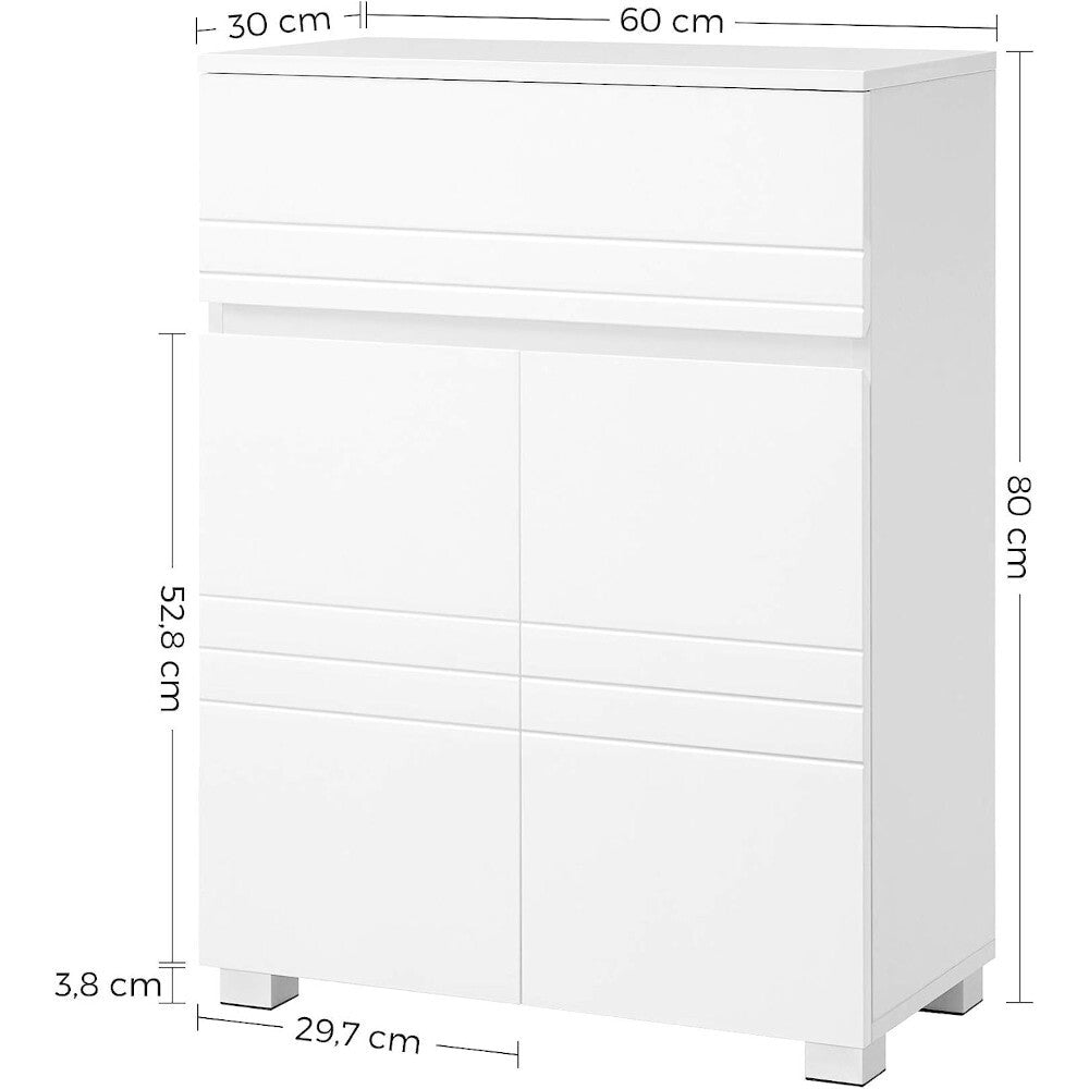 Kúpeľňová skrinka Charley (60x80x30 cm, biela mat)