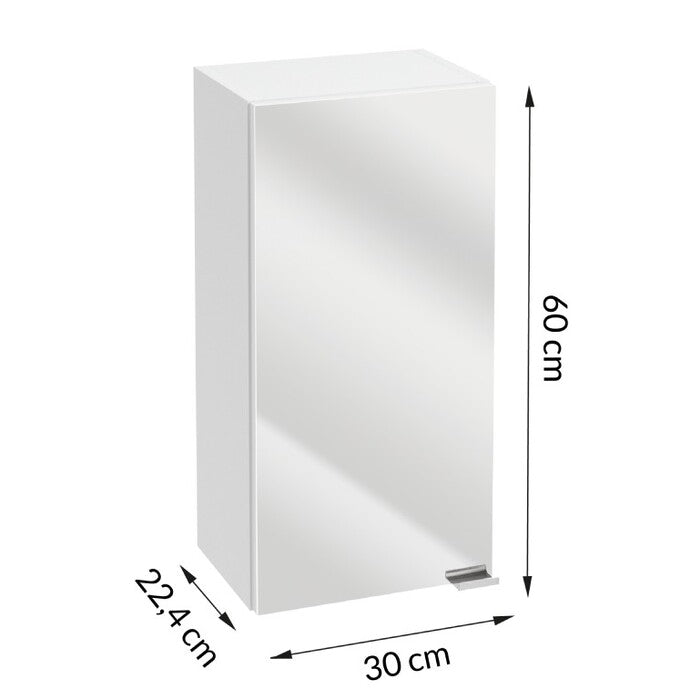 Kúpeľňová skrinka Pico Bello so zrkadlom (30x60x22 cm, biela)