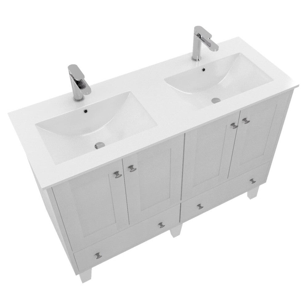 Kúpeľňová skrinka s dvojumývadlom Florentina 120x85x46 cm, biela